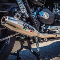 Escape compatível com Triumph Street Twin 900 2015-2019, Deeptone Inox, Par de silenciosos de escape homologadas, com db killer removível e tubos de ligação específicos 