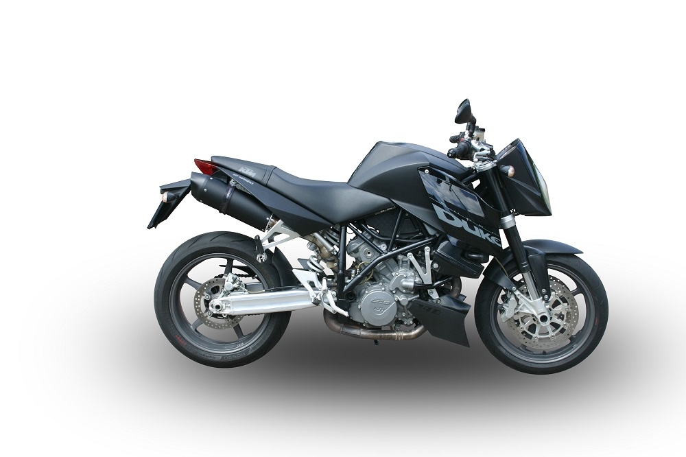 Escape compatível com Ktm Superduke 990 - R ( LC8) 2004-2012, Furore Nero, Par de silenciosos de escape homologadas, com db killer removível e tubos de ligação específicos 