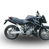 Escape compatível com Ktm Superduke 990 - R ( LC8) 2004-2012, Furore Nero, Par de silenciosos de escape homologadas, com db killer removível e tubos de ligação específicos 