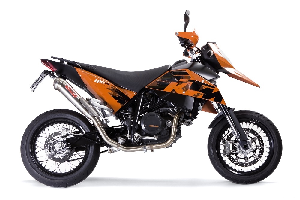 Escape compatível com Ktm Supermoto 690 2007-2009, Powercone Evo, Sistema homologado,legal, linha completa, incluindo db killer removível mais coletor 