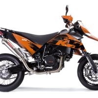 Escape compatível com Ktm Supermoto 690 2007-2009, Powercone Evo, Sistema homologado,legal, linha completa, incluindo db killer removível mais coletor 