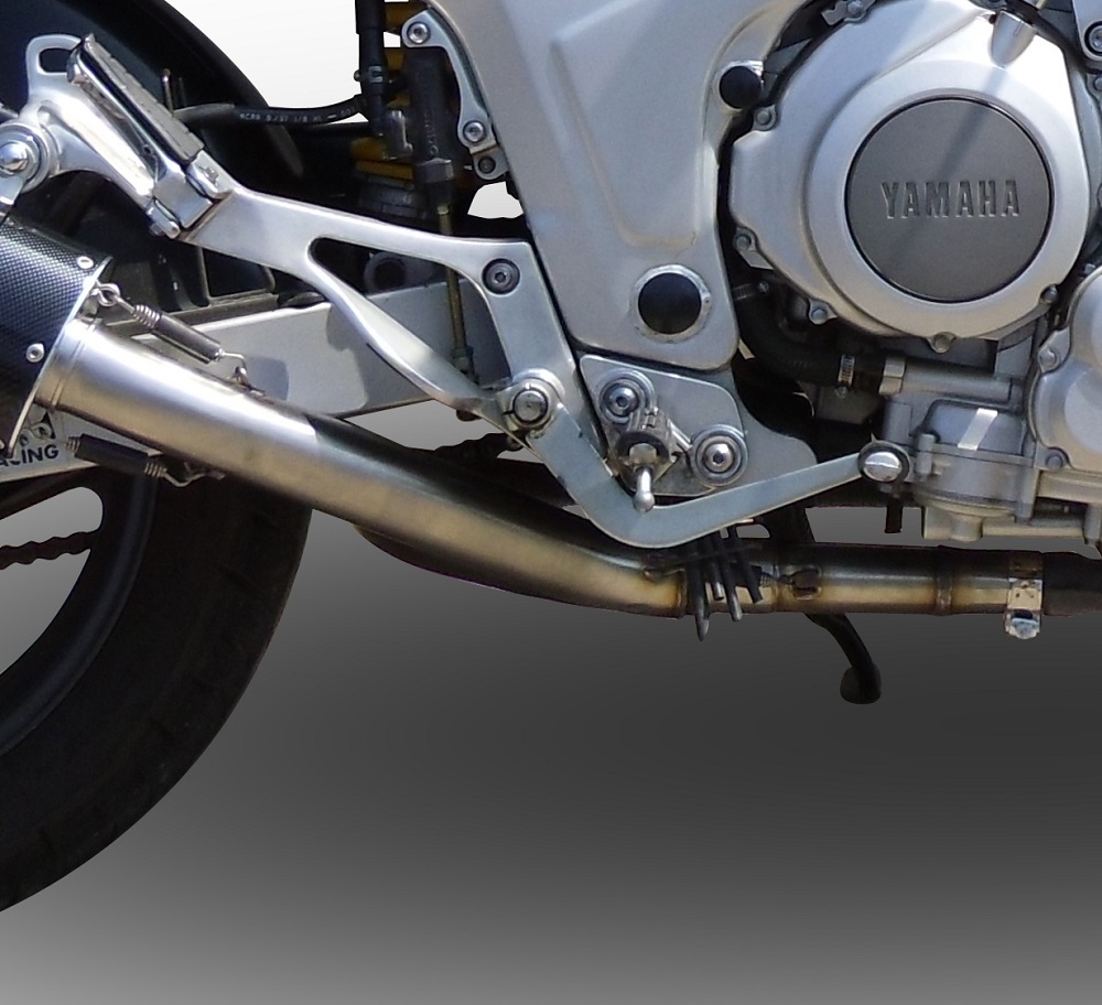 Escape compatível com Yamaha Tdm 850 1991-2001, Furore Nero, Par de silenciosos de escape homologadas, com db killer removível e tubos de ligação específicos 