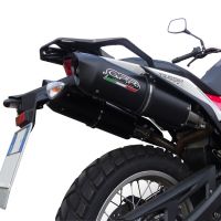 Escape compatível com Husqvarna TERRA - STRADA TR 650 2013-2015, Furore Nero, Par de silenciosos de escape homologadas, com db killer removível e tubos de ligação específicos 