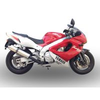 GPR escape compatível com Yamaha YZF 1000 R Thunderace 1996-2003, Inox Tondo, Silenciador de escape, aprovado, montagem com flange específico (bolt-on), com db killer removível 