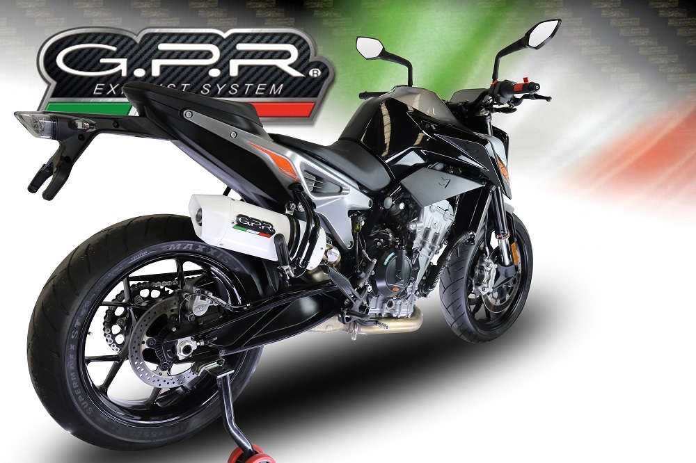 Escape compatível com Ktm Duke 790 2017-2020, Albus Evo4, Escape legal, homologado, silenciador com db killer removível e tubo de ligação específico 