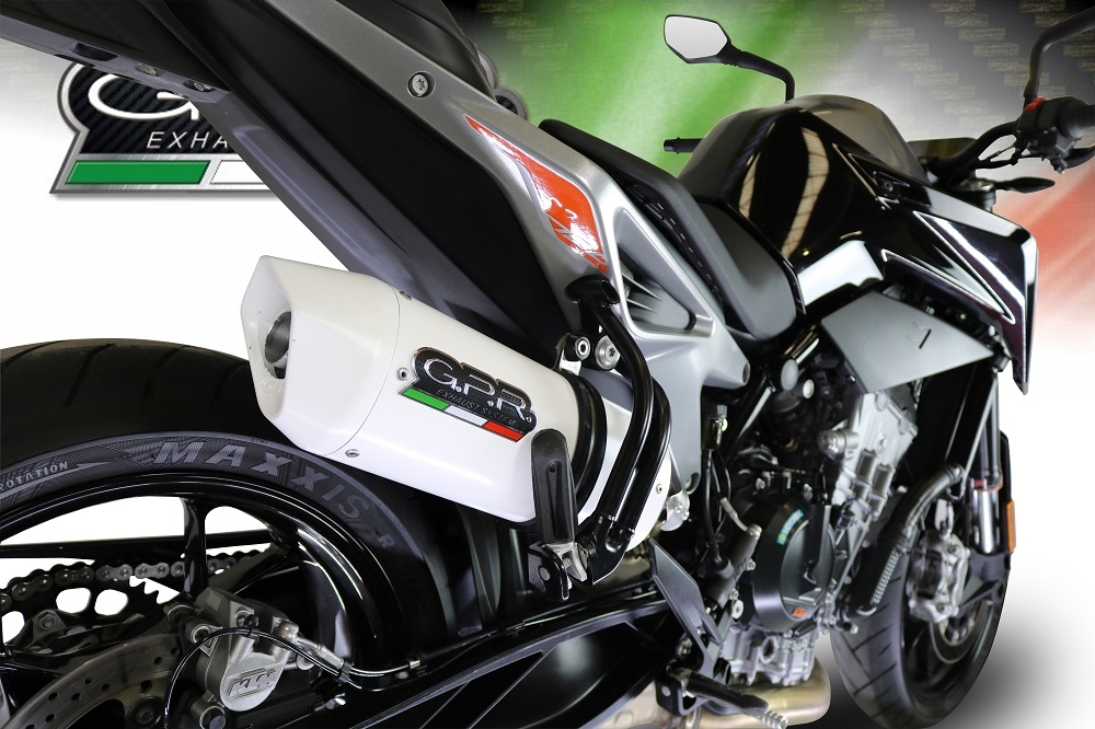 Escape compatível com Ktm Duke 790 2017-2020, Albus Evo4, Escape legal, homologado, silenciador com db killer removível e tubo de ligação específico 