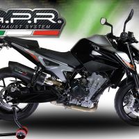 Escape compatível com Ktm Duke 790 2017-2020, Furore Evo4 Nero, Escape legal, homologado, silenciador com db killer removível e tubo de ligação específico 