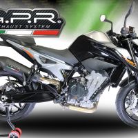GPR escape compatível com  Ktm Duke 790 2017-2020, New Grand Prix Evo Black Titanium, Escape legal, homologado, silenciador com db killer removível e tubo de ligação específico 