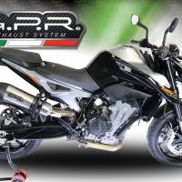 GPR escape compatível com  Ktm Duke 790 2021-2024, New Grand Prix Evo Titanium, Sistema racing Silencioso com tubo de ligação 