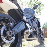 Escape compatível com Triumph Trident 660 2021-2024, Powercone Evo, Escape completo, não legal para países da UE, com db killer removível 