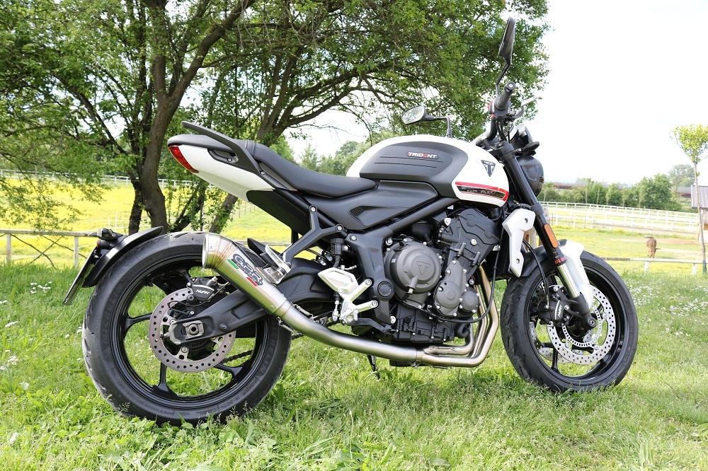 Escape compatível com Triumph Trident 660 2021-2024, Powercone Evo, Escape completo, não legal para países da UE, com db killer removível 