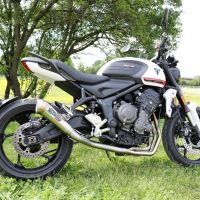 Escape compatível com Triumph Trident 660 2021-2024, Powercone Evo, Escape completo, não legal para países da UE, com db killer removível 