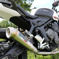Escape compatível com Triumph Trident 660 2021-2024, Powercone Evo, Escape completo, não legal para países da UE, com db killer removível 