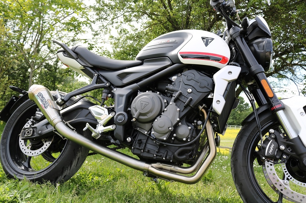 Escape compatível com Triumph Trident 660 2021-2024, Powercone Evo, Escape completo, não legal para países da UE, com db killer removível 