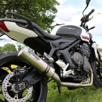 Escape compatível com Triumph Trident 660 2021-2024, M3 Titanium Natural, Escape completo, não legal para países da UE, com db killer removível 