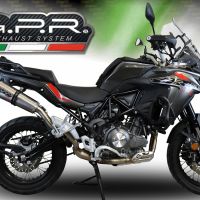 GPR escape compatível com  Benelli Trk 502 X 2017-2020, New Grand Prix Evo Titanium, Escape legal, homologado, silenciador com db killer removível e tubo de ligação específico 