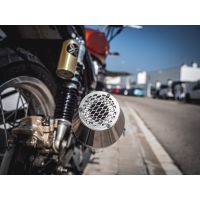GPR escape compatível com Moto Guzzi Le Mans 1000 1984-1988, Ultracone Inox Cafè Racer, Silenciador homologado universal, com db killer removível sem tubo de conexão 