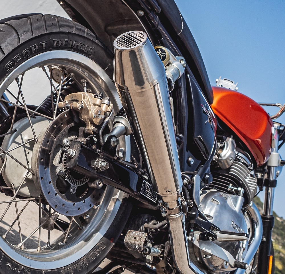Escape compatível com Bmw K 100 1983-1994, Ultracone Inox Cafè Racer, Silenciador homologado universal, com db killer removível sem tubo de conexão 