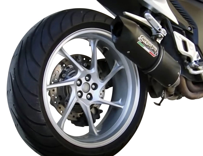 Escape compatível com Honda Vfr 1200 F I.E. 2010-2016, Furore Nero, Escape legal, homologado, silenciador com db killer removível e tubo de ligação específico 
