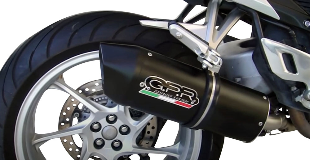 Escape compatível com Honda Vfr 1200 F I.E. 2010-2016, Furore Nero, Escape legal, homologado, silenciador com db killer removível e tubo de ligação específico 