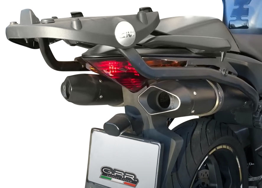 Escape compatível com Honda Vfr 800 V-Tec 2002-2013, Furore Nero, Par de silenciosos de escape homologadas, com db killer removível e tubos de ligação específicos 