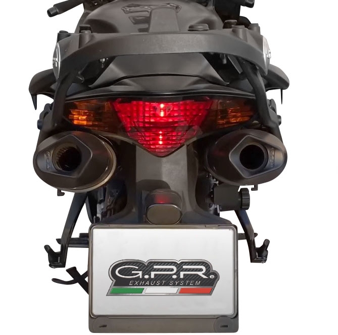 Escape compatível com Honda Vfr 800 V-Tec 2002-2013, Furore Nero, Par de silenciosos de escape homologadas, com db killer removível e tubos de ligação específicos 
