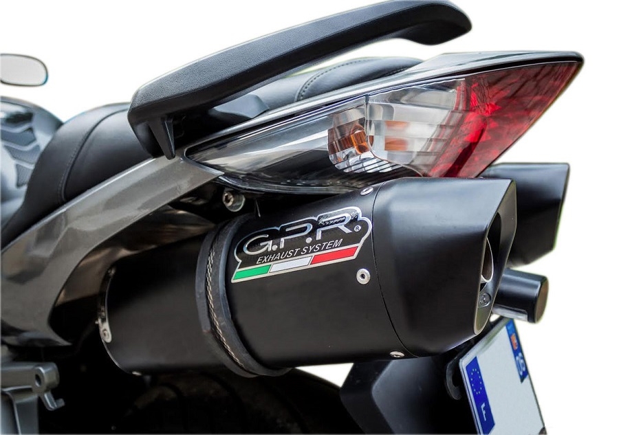 Escape compatível com Honda Vfr 800 V-Tec 2002-2013, Furore Nero, Par de silenciosos de escape homologadas, com db killer removível e tubos de ligação específicos 