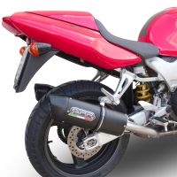 Escape compatível com Honda Vtr 1000 F Firestorm 1997-2007, Furore Nero, Par de silenciosos de escape homologadas, com db killer removível e tubos de ligação específicos 