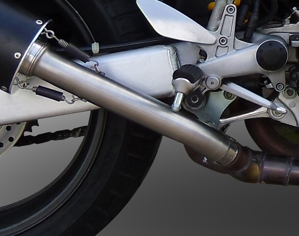 Escape compatível com Honda Vtr 1000 F Firestorm 1997-2007, M3 Poppy , Par de silenciosos de escape homologadas, com db killer removível e tubos de ligação específicos 