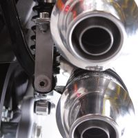 Escape compatível com Harley Davidson Xr 1200 2008-2012, Poppy Tondo, Par de silenciosos de escape homologadas, com db killer removível e tubos de ligação específicos 