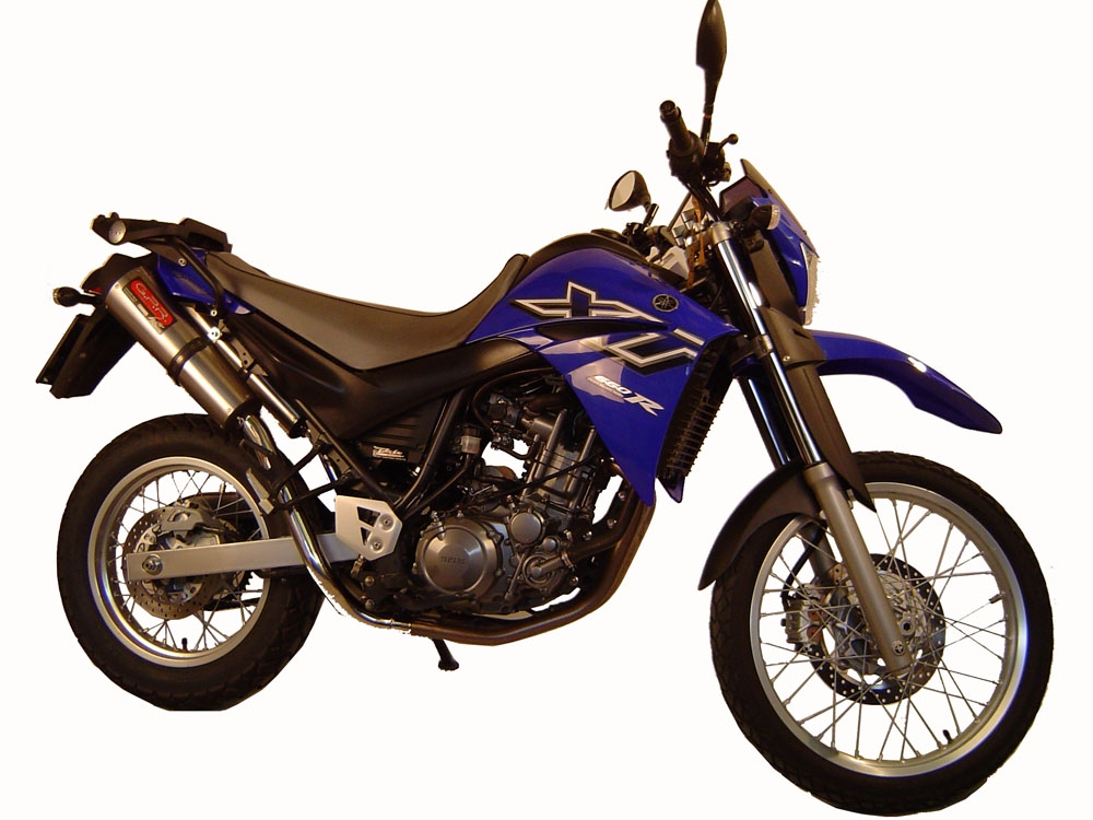 GPR escape compatível com  Yamaha Xt 660 X-R  2004-2014, Trioval, Par de terminais de exaustão aprovados, com db killer removível, catalisadores e tubo de conexão específico 