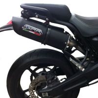 GPR escape compatível com  Yamaha MT03 660 2006-2013, Furore Nero, Par de terminais de exaustão aprovados, com db killer removível, catalisadores e tubo de conexão específico 