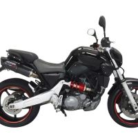 GPR escape compatível com  Yamaha MT03 660 2006-2013, Furore Nero, Par de terminais de exaustão aprovados, com db killer removível, catalisadores e tubo de conexão específico 