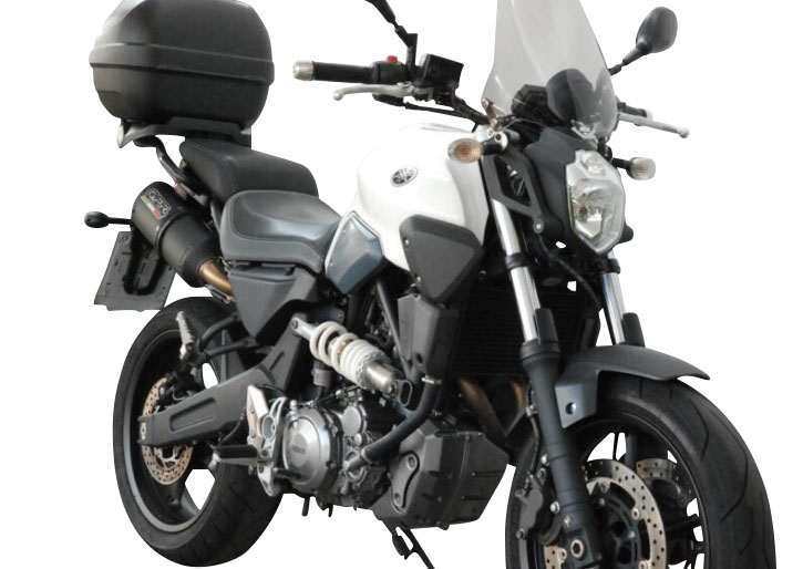 GPR escape compatível com  Yamaha MT03 660 2006-2013, Furore Poppy, Par de terminais de exaustão aprovados, com db killer removível, catalisadores e tubo de conexão específico 