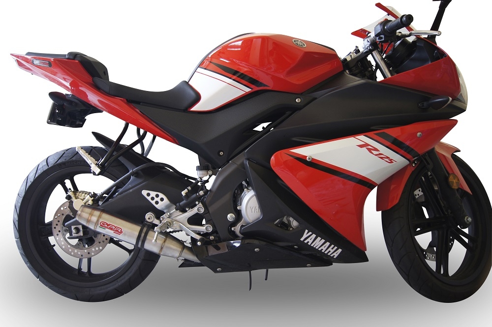 Escape compatível com Yamaha Yzf-R 125 2008-2013, Deeptone Inox, Sistema homologado,legal, linha completa, incluindo db killer removível mais coletor 