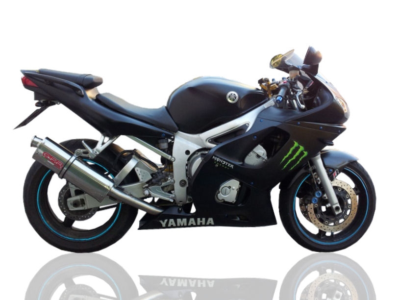 Escape compatível com Yamaha Yzf R6 1999-2002, Trioval, Escape legal, homologado, silenciador com db killer removível e tubo de ligação específico 