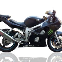 Escape compatível com Yamaha Yzf R6 1999-2002, Trioval, Escape legal, homologado, silenciador com db killer removível e tubo de ligação específico 