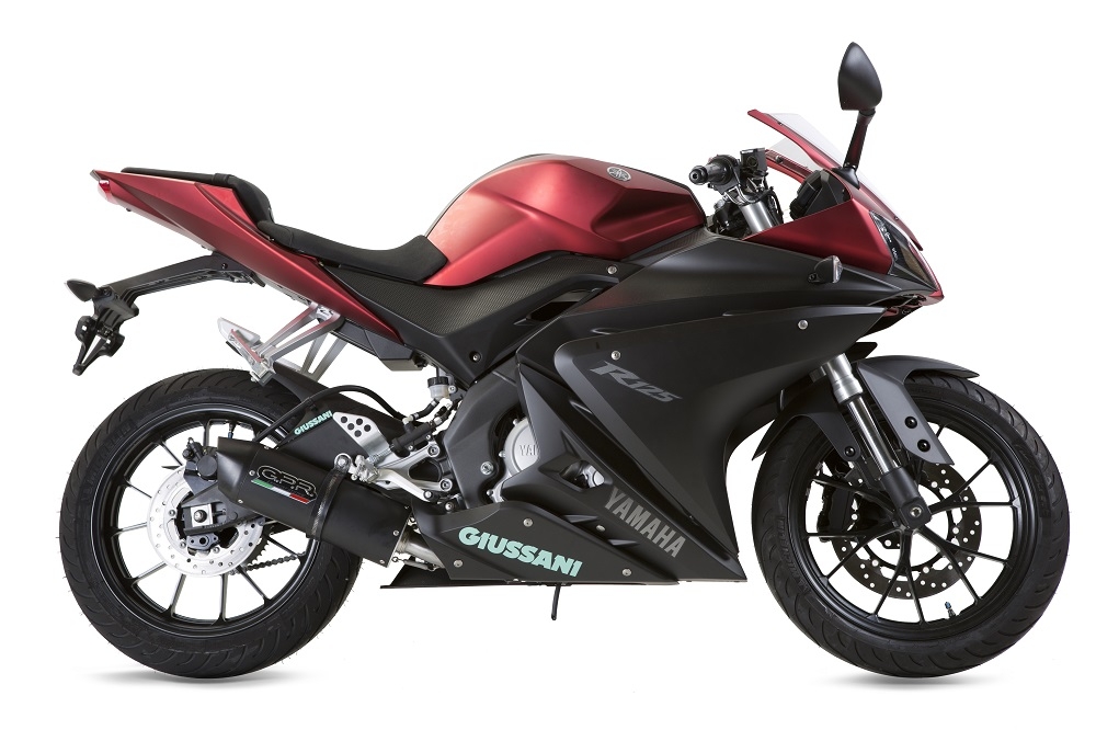 Escape compatível com Yamaha Yzf-R 125 2017-2018, Furore Evo4 Nero, Escape completo, não legal para países da UE, com db killer removível 
