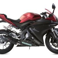 Escape compatível com Yamaha Yzf-R 125 2017-2018, Furore Evo4 Nero, Escape completo, não legal para países da UE, com db killer removível 