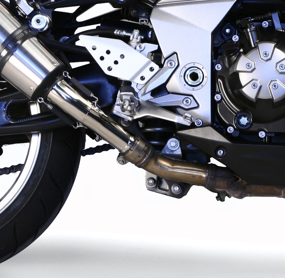 Escape compatível com Kawasaki Z 1000 2007-2009, Furore Nero, Par de silenciosos de escape homologadas, com db killer removível e tubos de ligação específicos 