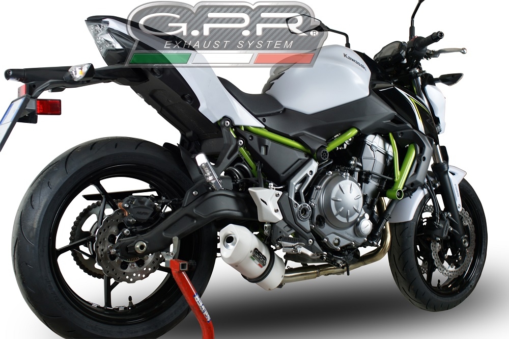Escape compatível com Kawasaki Z 650 650 2023-2024, Albus Ceramic, Escape completo, não legal para países da UE, com db killer removível 