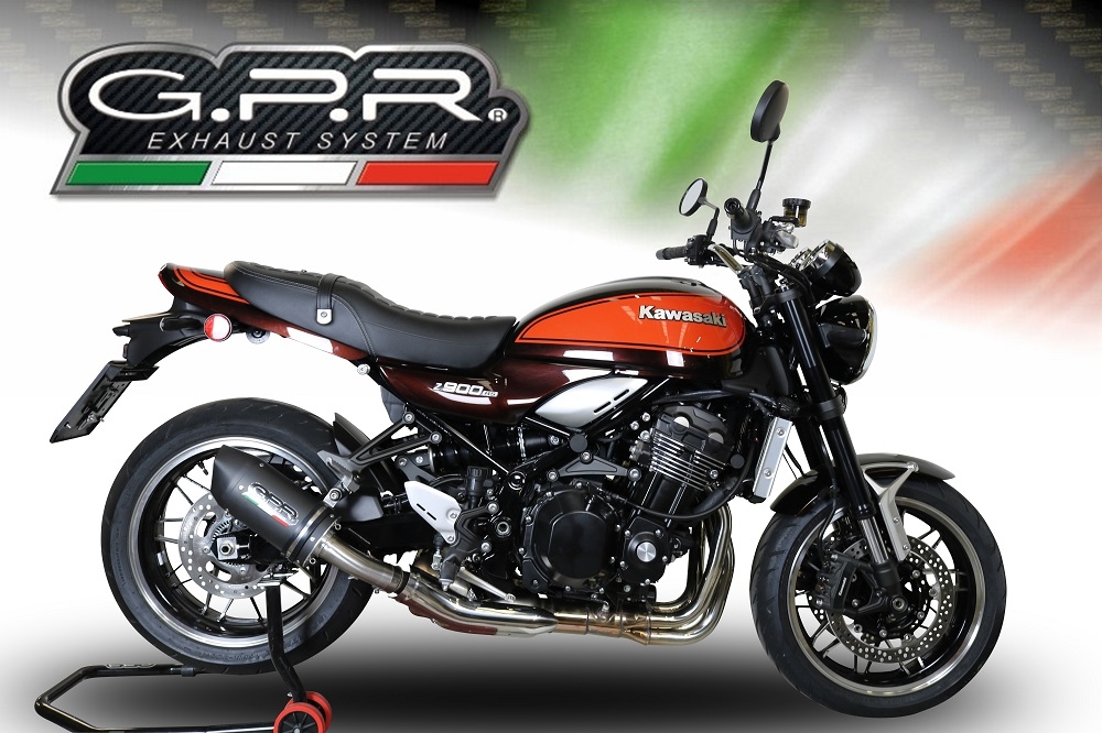 Escape compatível com Kawasaki Z 900 RS 2018-2020, Furore Evo4 Nero, Escape legal, homologado, silenciador com db killer removível e tubo de ligação específico 