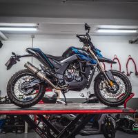 GPR escape compatível com  Zontes Zt 125 G1 - U - U1 - Z2 2020-2024, M3 Inox , Sistema homologado com catalisador linha completa, silencioso mais coletor 