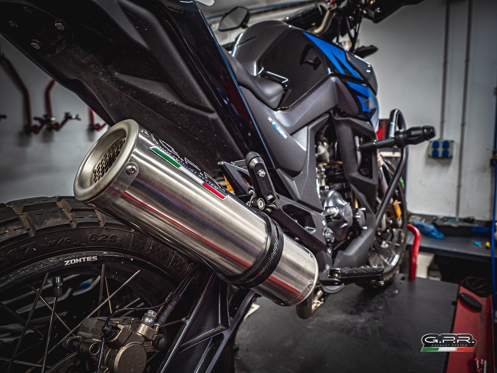 GPR escape compatível com  Zontes Zt 125 G1 - U - U1 - Z2 2020-2024, M3 Inox , Sistema homologado com catalisador linha completa, silencioso mais coletor 