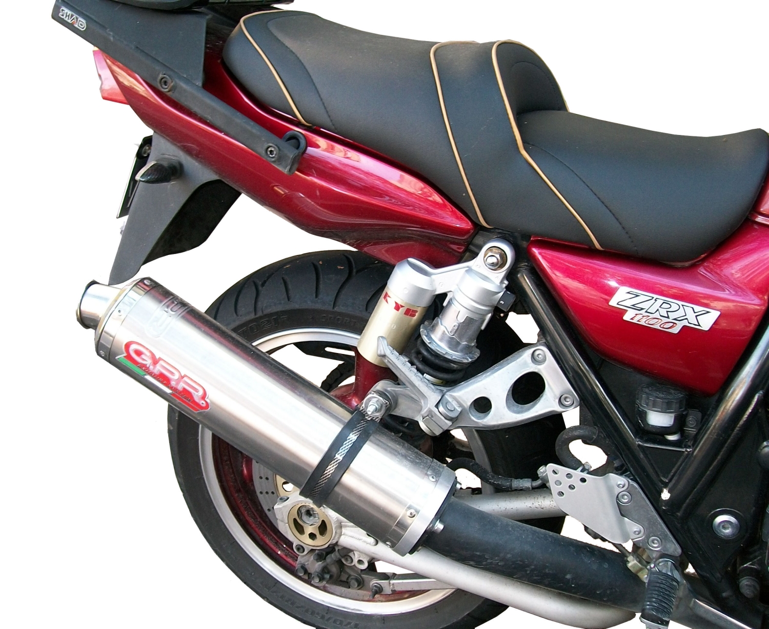 Escape compatível com Kawasaki ZRX-1100 1998-2001, Inox Tondo, Silenciador de escape, aprovado, montagem com flange específico (bolt-on), com db killer removível 