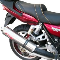 Escape compatível com Kawasaki ZRX-1100 1998-2001, Inox Tondo, Silenciador de escape, aprovado, montagem com flange específico (bolt-on), com db killer removível 