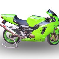 Escape compatível com Kawasaki ZX-12R 2000-2006, Inox Tondo, Silenciador de escape, aprovado, montagem com flange específico (bolt-on), com db killer removível 