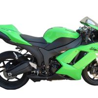 Escape compatível com Kawasaki Zx-6R 2007-2008, Tiburon Titanium, Escape legal, homologado, silenciador com db killer removível e tubo de ligação específico 