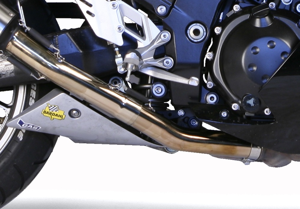 Escape compatível com Kawasaki Zzr 1400 2006-2007, Furore Nero, Par de silenciosos de escape homologadas, com db killer removível e tubos de ligação específicos 