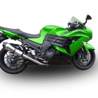 GPR escape compatível com  Kawasaki Zzr 1400 2023-2024, New Grand Prix Evo Titanium, Par de silenciosos de escape homologadas, com db killer removível e tubos de ligação específicos 